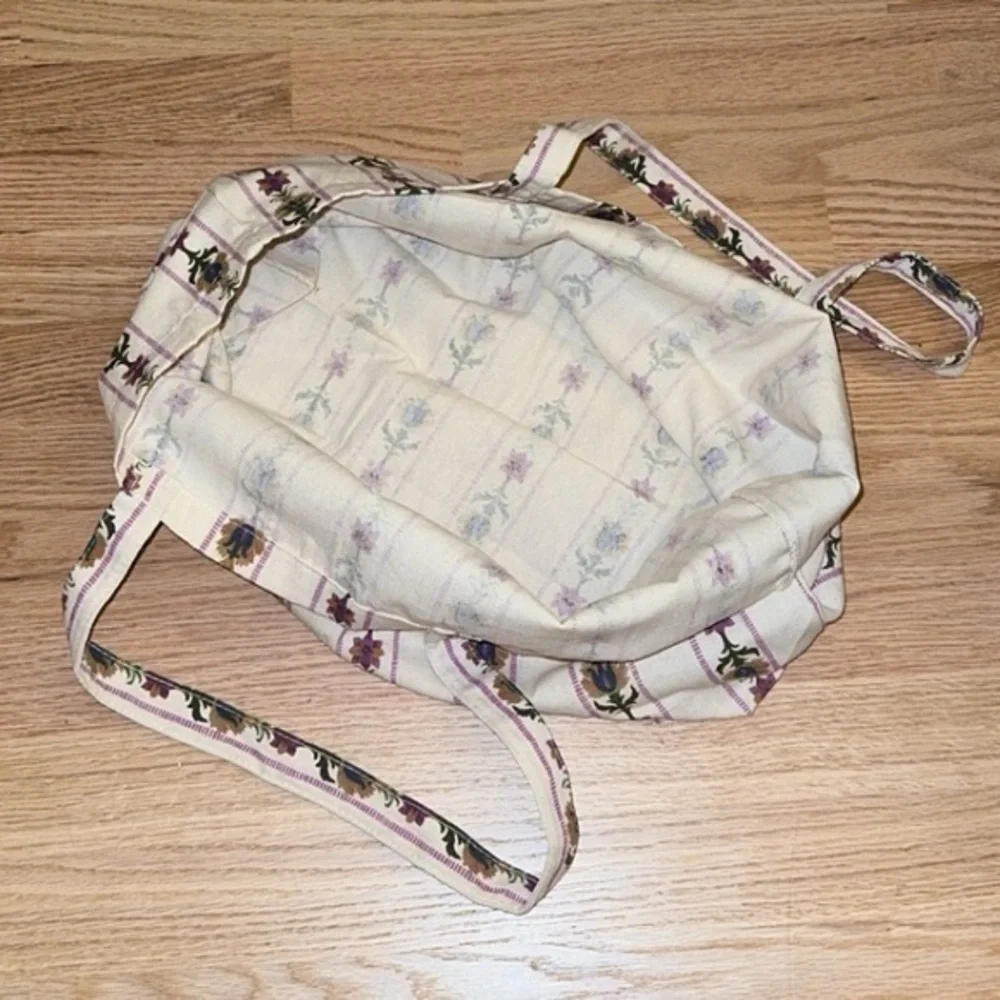 SÉZANE Floral Striped Block Print Boho Canvas Shoulder‎ Tote Bag